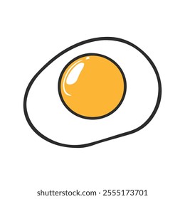 A fried egg with a yellow yolk.