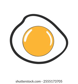 A fried egg with a yellow yolk.