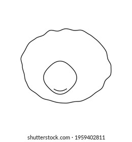 Huevo frito con Yolk, icono negro y blanco. Ilustración vectorial. EPS10