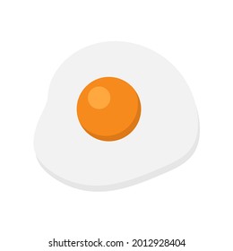 Fried egg. Egg yolk and white. Broken egg vector flat illustration isolated on white background.