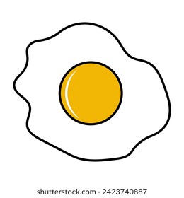 Fried egg yolk white delicious nutritious breakfast, cooking scrambled eggs