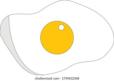 fried egg.A minimalistic logo with a shadow and a highlight.