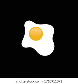 fried egg.Conceptual vector illustration in flat style design.Isolated on background.