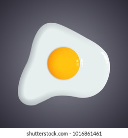 Fried eggon black background. vector.