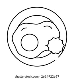 fried eggs allergy line icon vector. fried eggs allergy sign. isolated contour symbol black illustration