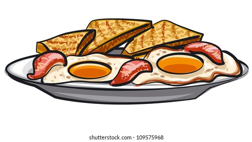 fried eggs with bacon