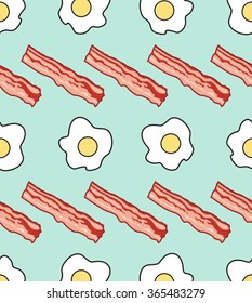 fried eggs bacon sausage pattern