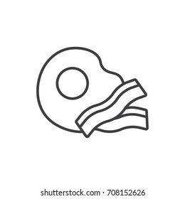 Fried eggs with beacon line icon. 