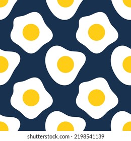 Fried eggs breakfast seamless pattern. Vector illustration.