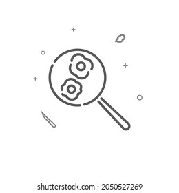 Fried eggs, breakfast simple vector line icon. Kitchenware related sign isolated on white background. Editable stroke. Adjust line weight.