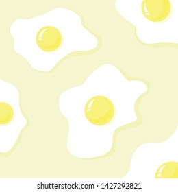 fried eggs breakfast vector illustration
