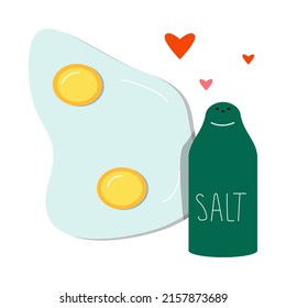 Fried eggs classical breakfast flat vector illustration
