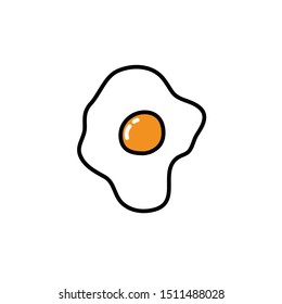 fried eggs doodle icon, vector illustration