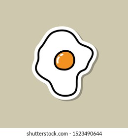 fried eggs doodle icon, vector illustration