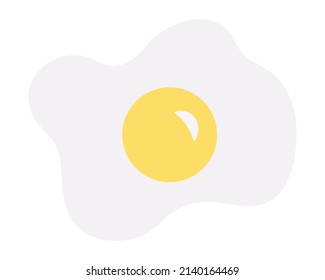 Fried eggs. Fried egg. Color vector illustration. Protein and yolk from an egg. Egg without shell. Isolated background. Flat style. Idea for web design.