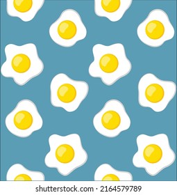 Fried eggs food breakfast pattern seamless