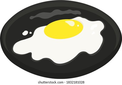 frittierte Eier in einer Bratpfanne