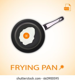 Fried eggs in a frying pan in the background illustration vector