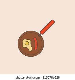 Fried eggs in a frying pan, Omelette icon. Element of fast food icon for mobile concept and web apps. Field outline Fried eggs in a frying pan, Omelette icon can be used for web