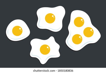 Icono de todo color de huevos fritos. Ilustración vectorial de preparación de huevos.
