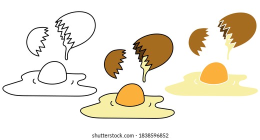 frittierte Eier, handgezeichnet, Vektorgrafik
