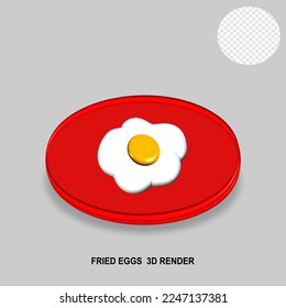 FRIED EGGS ILLUSTRATION 3D RENDER