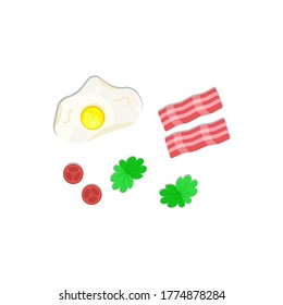 frittierte Eiergrafik einzeln auf weißem Hintergrund