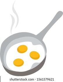 Fried eggs, illustration, vector on white background.