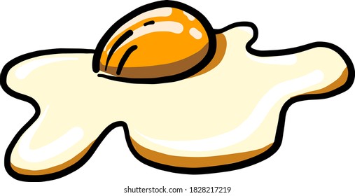 Fried eggs, illustration, vector on white background