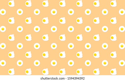 Fried eggs isolated on light orange background.  you can use for fabrics, ceramic tile, kitchen floor, porcelain floor, bathroom floor, 
walls and any kind of prints or home decor wallpaper.