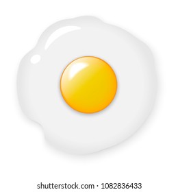 Fried eggs. Isolated on white background. Vector illustration.