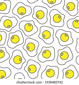 Huevos fritos aislados en un fondo blanco. Icono plano de huevos fritos. Ilustración vectorial. Antecedentes