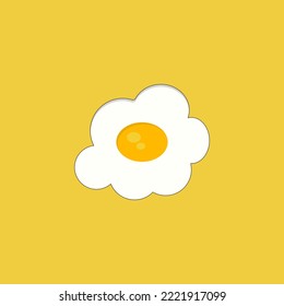 Huevos fritos aislados en un diseño de fondo amarillo Vector libre