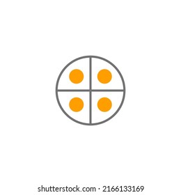 Fried eggs logo and icon design. Simple minimal abstract vector illustration round shape. Drawing on a white background.
