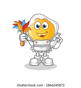 fried eggs maid mascot. cartoon vector