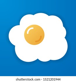 Fried eggs on blue background