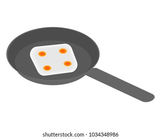 fried eggs on a frying pan