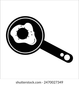 Spiegelei auf einer Bratpfanne Symbol Silhouette