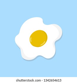 fried eggs on light blue background, design concept on vector illustration.
