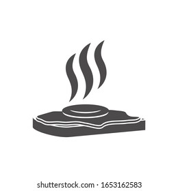 Huevos fritos en un pedazo de pan. Icono de sándwich de huevo en estilo plano. Ilustración vectorial.