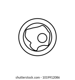 fried eggs on a plate icon. Element for mobile concept and web apps. Thin line  icon for website design and development, app development. Premium icon on white background on white background
