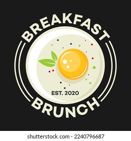 Huevos fritos en el logotipo de la placa
