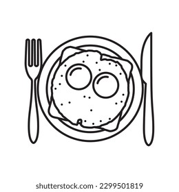 Huevos fritos en rodajas de la ilustración del vector tostada para el Día Nacional del Huevo el 3 de junio