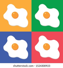 Fried eggs on a white background. Vector