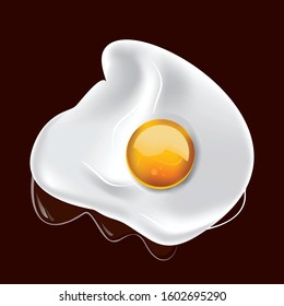 Fried eggs on a white background. Vector
