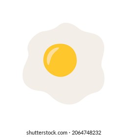 Fried eggs on white, food ingredients, vector illustration
