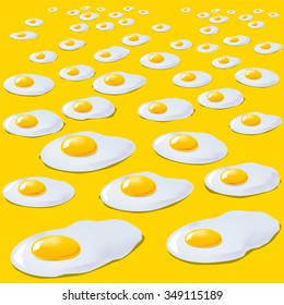 Fried eggs on yellow