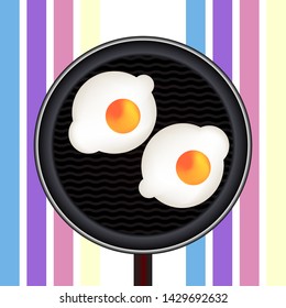 fried eggs in a pan