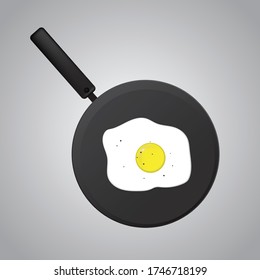
Fried eggs in the pan. Illustration. Hot food. Breakfast.