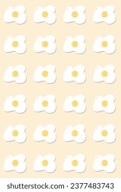 Fried Eggs Pattern. Vector Seamless.